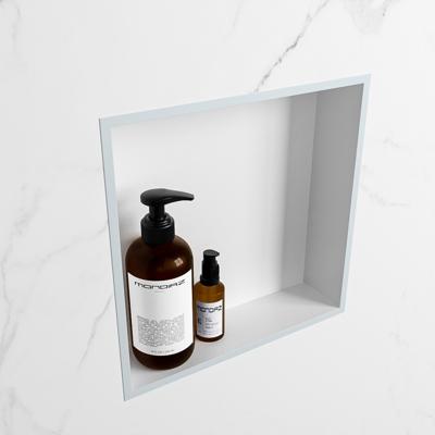 MONDIAZ EASY Nis 29,5x29,5cm in solid surface kleur Clay | Talc. 1 vak geschikt voor in- of opbouw MONDIAZ EASY Nis 29,5x29,5cm in solid surface kleur Clay | Talc. 1 vak geschikt voor in- of opbouw