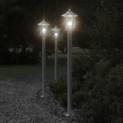 VidaXL Vloerlamp voor buiten 120 cm roestvrijstaal zilverkleurig VidaXL Vloerlamp voor buiten 120 cm roestvrijstaal zilverkleurig
