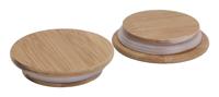 Houten deksel met rubberen afdichting, d 9 cm, 12 stuk/ 1 doos - thumbnail