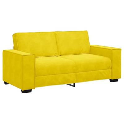Tweezitsbank 140 cm fluweel geel - thumbnail