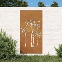 Wanddecoratie tuin palmboomontwerp 105x55 cm cortenstaal - thumbnail