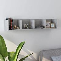 VidaXL Cd-wandschap 100x18x18 cm bewerkt hout betongrijs - thumbnail