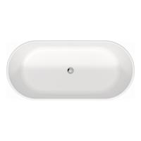 Vrijstaand Ligbad Duravit D-Neo 160x75x60 cm Met Overloop Mat Wit - thumbnail