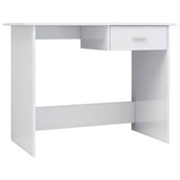 Bureau 100x50x76 cm bewerkt hout hoogglans wit - thumbnail
