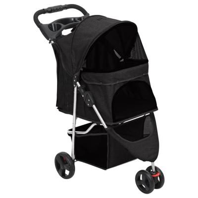 VidaXL Hondenwagen inklapbaar 80x46x98 cm oxford stof zwart