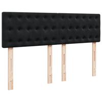 Boxspring met matras fluweel zwart 140x200 cm - thumbnail
