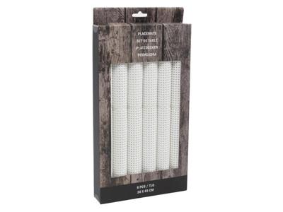 Svenska Living Placemat set a 6 30x45cm poly wit