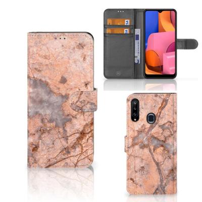 Samsung Galaxy A20s | Bookcase | Marmer Oranje