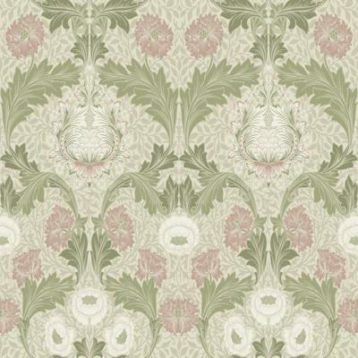 Dutch Wallcoverings Hidden Treasures 2 -Myrtle Grn/White/Pink - Groen/Wit/Roze