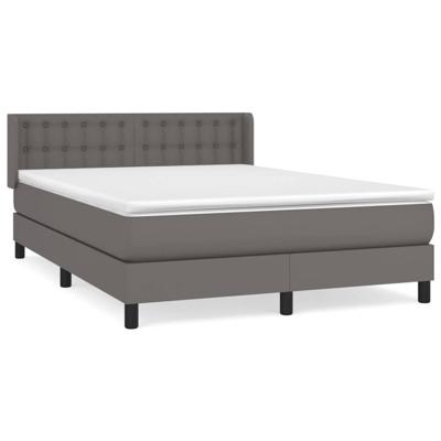 Boxspring met matras kunstleer grijs 140x200 cm
