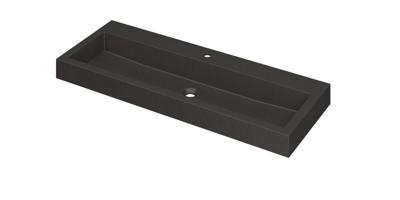 INK Wastafel Momento Quartz met 1 kraangat 120 cm x 45 cm x 9 cm Quartz zwart 3421241