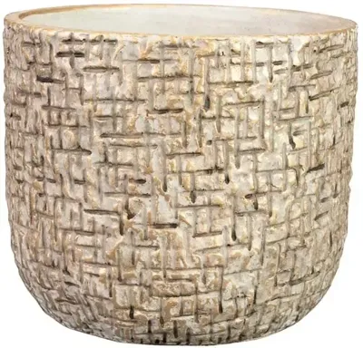 TS Collection bloempot steen 18x15cm shiny sand