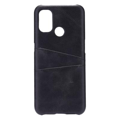 Shop4 - OnePlus Nord N100 Hoesje - Harde Back Case Cabello met Pasjeshouder Zwart