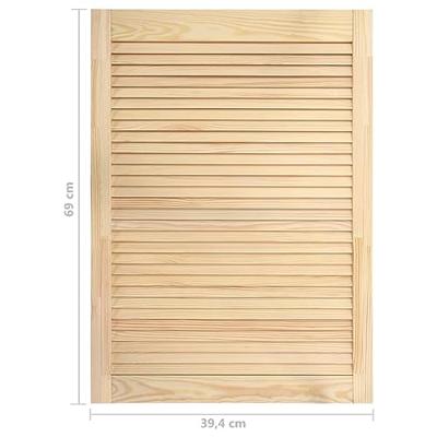 VidaXL Kastdeuren met lamellen 2 st 69x39,4 cm massief grenenhout VidaXL Kastdeuren met lamellen 2 st 69x39,4 cm massief grenenhout