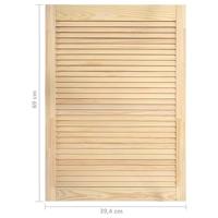 Kastdeuren met lamellen 2 st 69x39,4 cm massief grenenhout - thumbnail