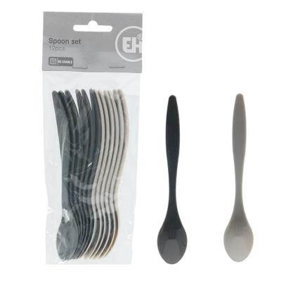 Excellent Houseware Lepelset 14 cm 12 Stuks Grijstinten Excellent Houseware Lepelset 14 cm 12 Stuks Grijstinten