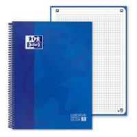 Oxford School Classic Europeanbook spiraalblok, ft A4+, 160 bladzijden, geruit 5 mm, donkerblauw - thumbnail