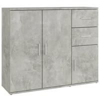 Dressoir 91x29,5x75 cm bewerkt hout betongrijs - thumbnail