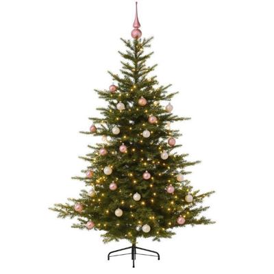 Grandis Fir groen vanaf 150 cm hoog kunstkerstboom opgemaakt met piek, roze & wit Everlands - Everlands