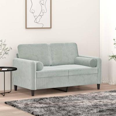 VidaXL Sierkussens 2 st 15x50 cm fluweel lichtgrijs