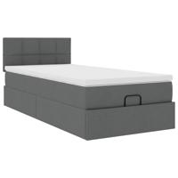Bed met matras 140x190 cm stof donkergrijs - thumbnail