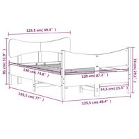 Bedframe zonder matras massief grenenhout wasbruin 120x190 cm - thumbnail