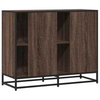 Dressoir 92x35x76 cm bewerkt hout bruin eikenkleurig - thumbnail