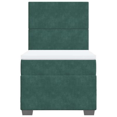 Boxspring met matras fluweel donkergroen 200x200 cm - thumbnail