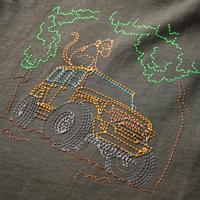 Kindershirt met lange mouwen terreinwagenprint 92 kakikleurig - thumbnail