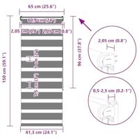 Zebra rolgordijn 65x150 cm stofbreedte 60,9 cm marmerbeige - thumbnail