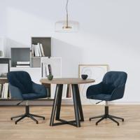 Eetkamerstoelen draaibaar 2 st fluweel blauw - thumbnail