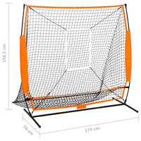 Honkbaltrainingsnet 174x76x158,5 cm zwart - thumbnail