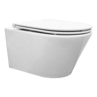Hangtoilet Wiesbaden Vesta Rimless Diepspoel Wit (incl Flatline Zitting)