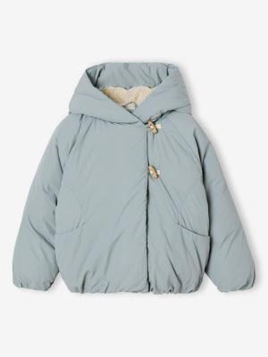 Donsjack voor meisjes groengrijs