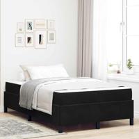 Bedframe met matras Zwart en Wit 120 x 190 cm Fluweel - thumbnail