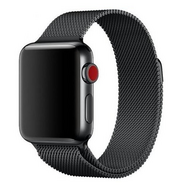Milanese RVS bandje - Zwart - Geschikt voor Apple Watch 38mm / 40mm / 41mm / 42mm Milanese RVS bandje - Zwart - Geschikt voor Apple Watch 38mm / 40mm / 41mm / 42mm