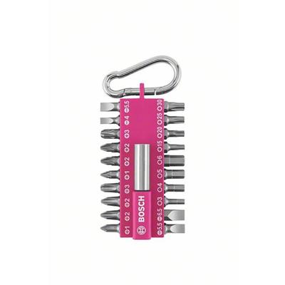 Bosch Schroefbitset | Roze | Met Karabijnhaak | 21-delig - 2607012000