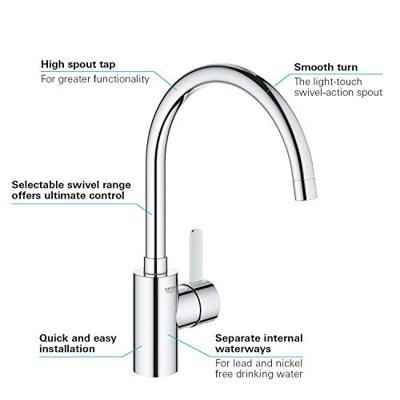 GROHE Eurosmart Cosmopolitan Keukenkraan - hoog - chroom 32843002