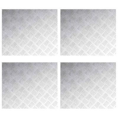 VidaXL Trap tread rechthoekig 4 pcs zilver 60 x 50 cm aluminium VidaXL Trap tread rechthoekig 4 pcs zilver 60 x 50 cm aluminium