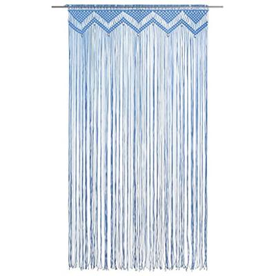Gordijn macram 140x240 cm katoen blauw