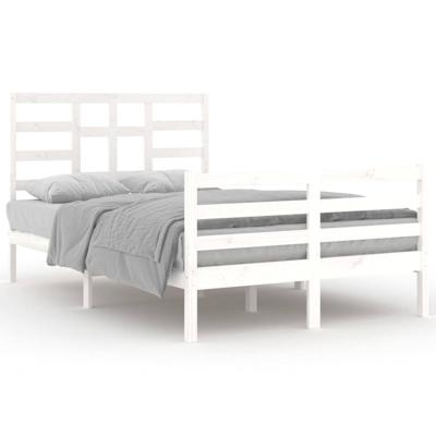Bedframe massief hout wit 120x200 cm