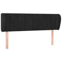 Hoofdbord met randen 147x23x78/88 cm fluweel zwart - thumbnail