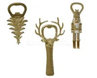 Flesopener Kerst Metaal Goud 13,5cm Assorti 1st - thumbnail