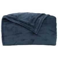 VidaXL Gooi deken marineblauw 220 x 240 cm fleece - thumbnail