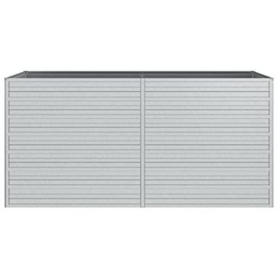 Plantenbak verhoogd 160x80x77 cm gegalvaniseerd staal zilver - thumbnail