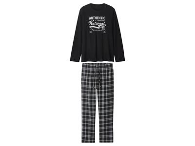 esmara Men Flanellen heren pyjama (Zwart, XL)
