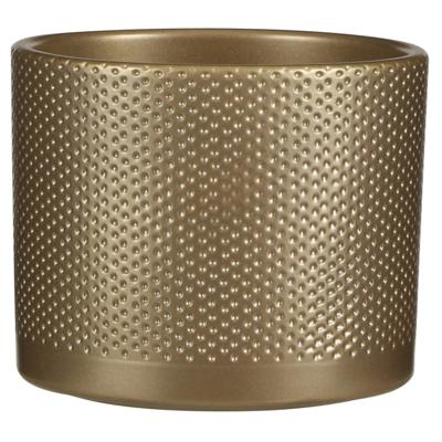 Era pot round gold relief H14,5 x D17,5 cm stenen binnenpot Mica Decorations - Mica decorations
