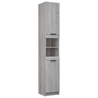 Badkamerkast 32x34x188,5 cm bewerkt hout grijs sonoma eiken