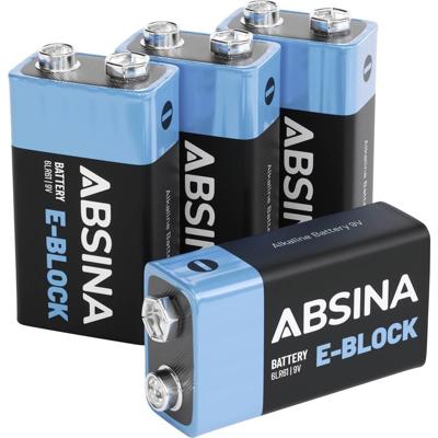 Absina 9V batterij (blok) Alkaline 580 mAh 9 V 4 stuk(s)