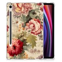 Siliconen Hoesje voor Samsung Galaxy Tab S9 Bloemen - thumbnail